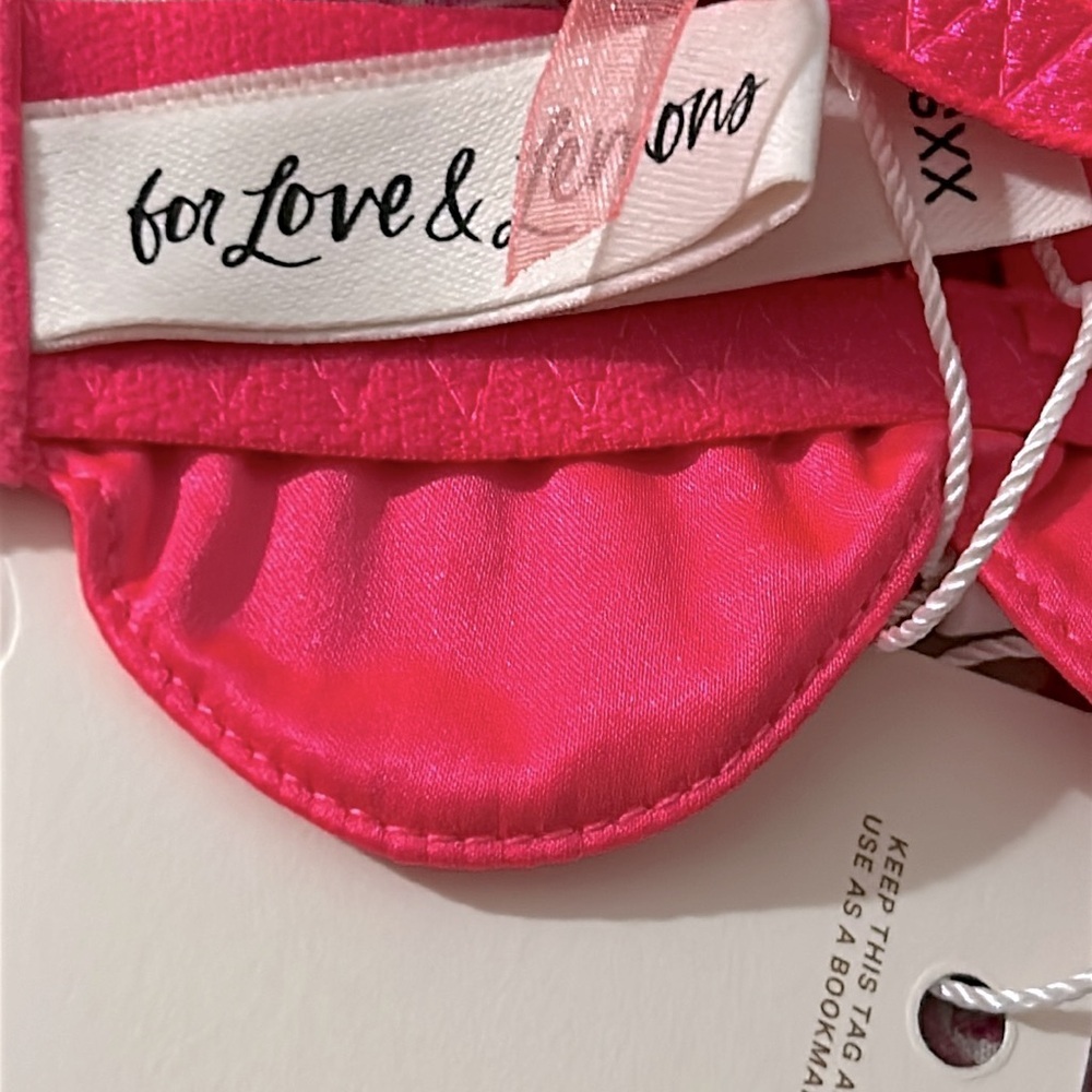 NWT For Love & Lemons Graphic Hearts Pink Bra - Picture 5 of 10